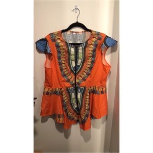 Dashiki peplum top